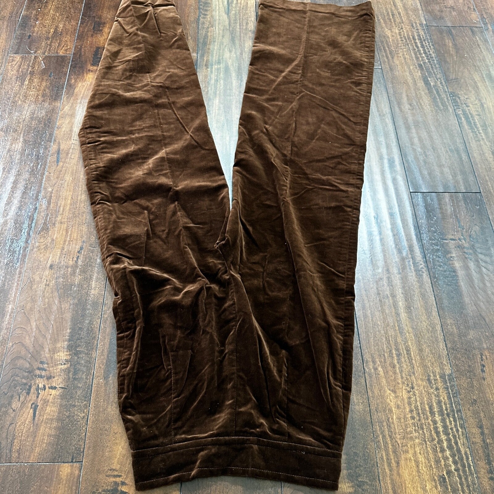 VTG Jantzen 1970s Pants 23x30 Brown Velour High Waist Flair Rockabilly 8