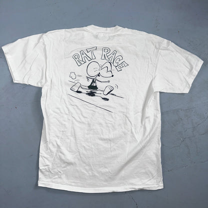 Rat Race Hanes Beefy XL Crazy VTG T Shirt 90s College Running 27 Funny Random