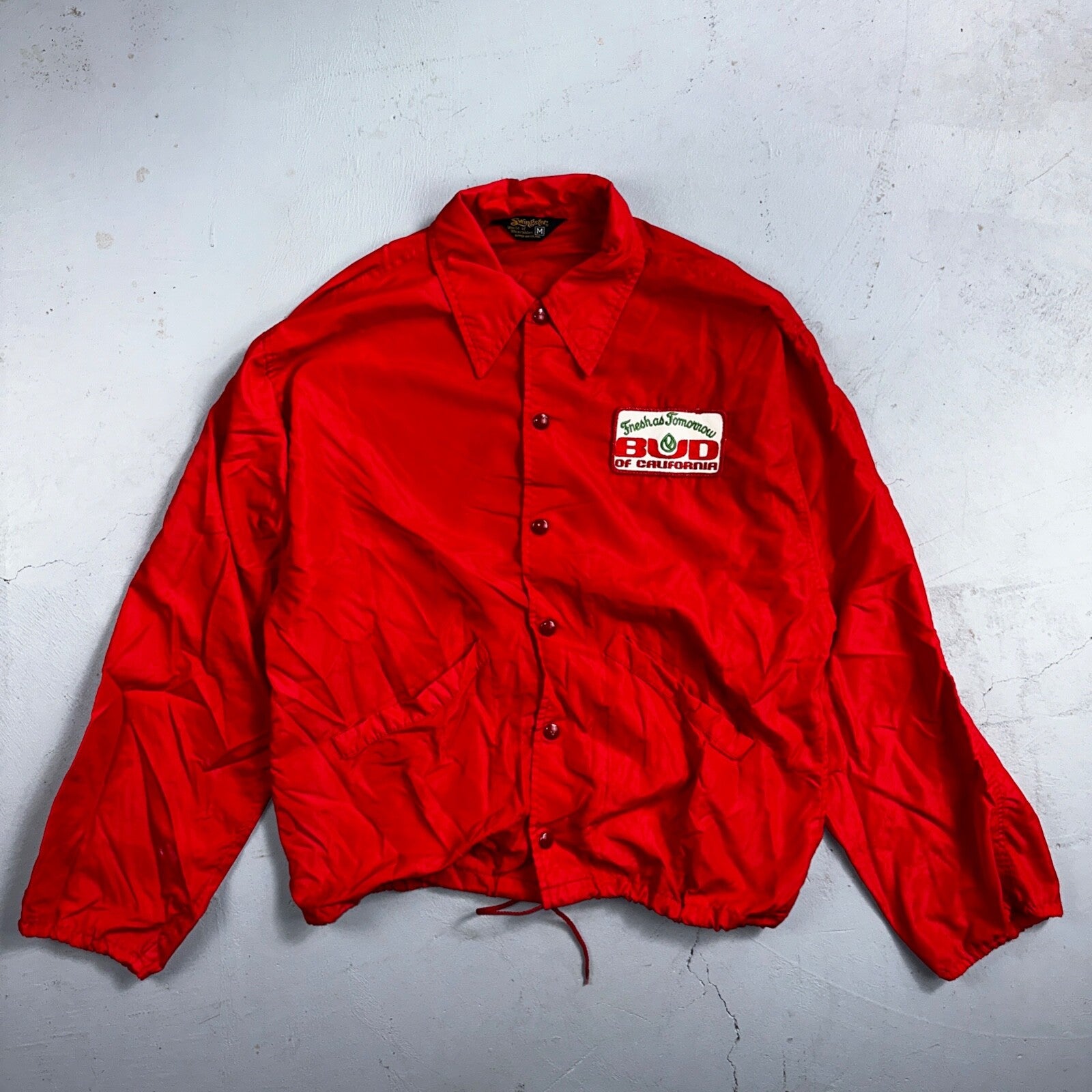 BUD of California Coach Jacket Nylon VTG 1970s Windbreaker Swingster Dole Fruit