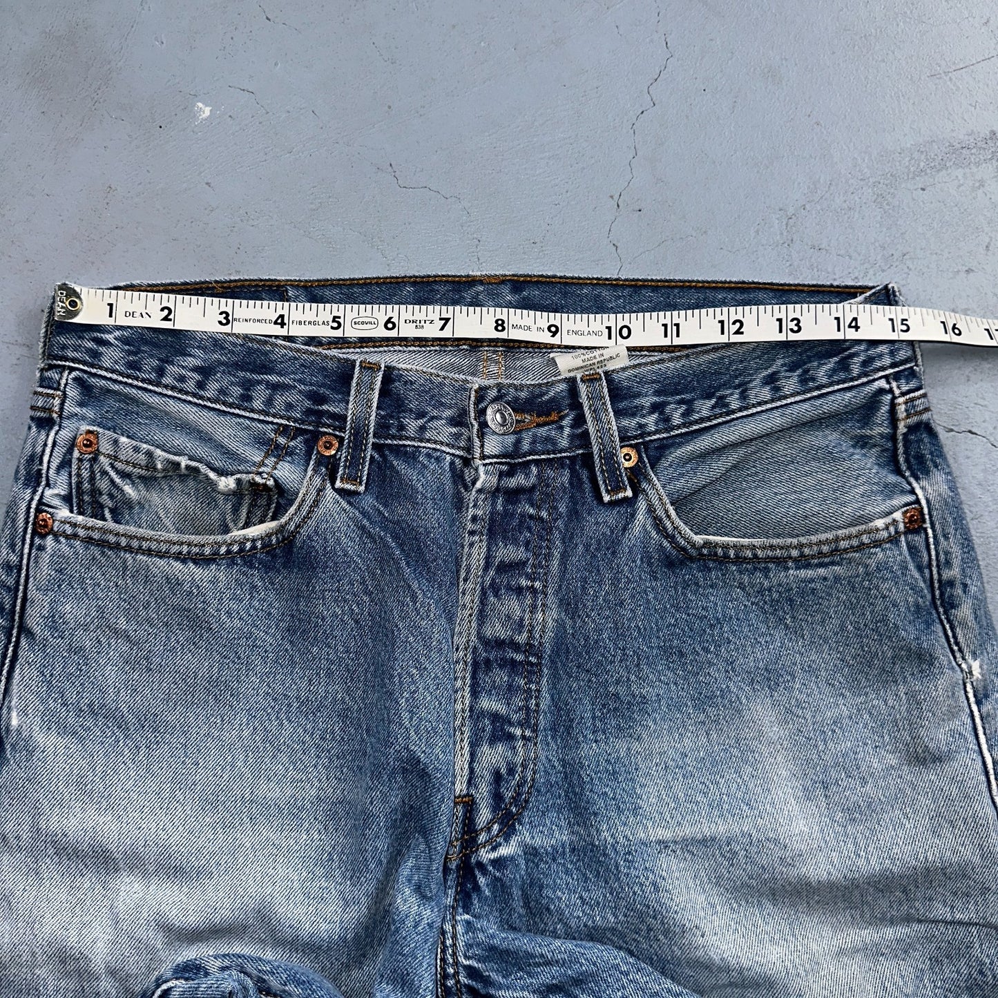 Levis 501 Vintage Y2K 90s XX Straight Leg Jeans Blue Light Wash 33x34 Act 30x31