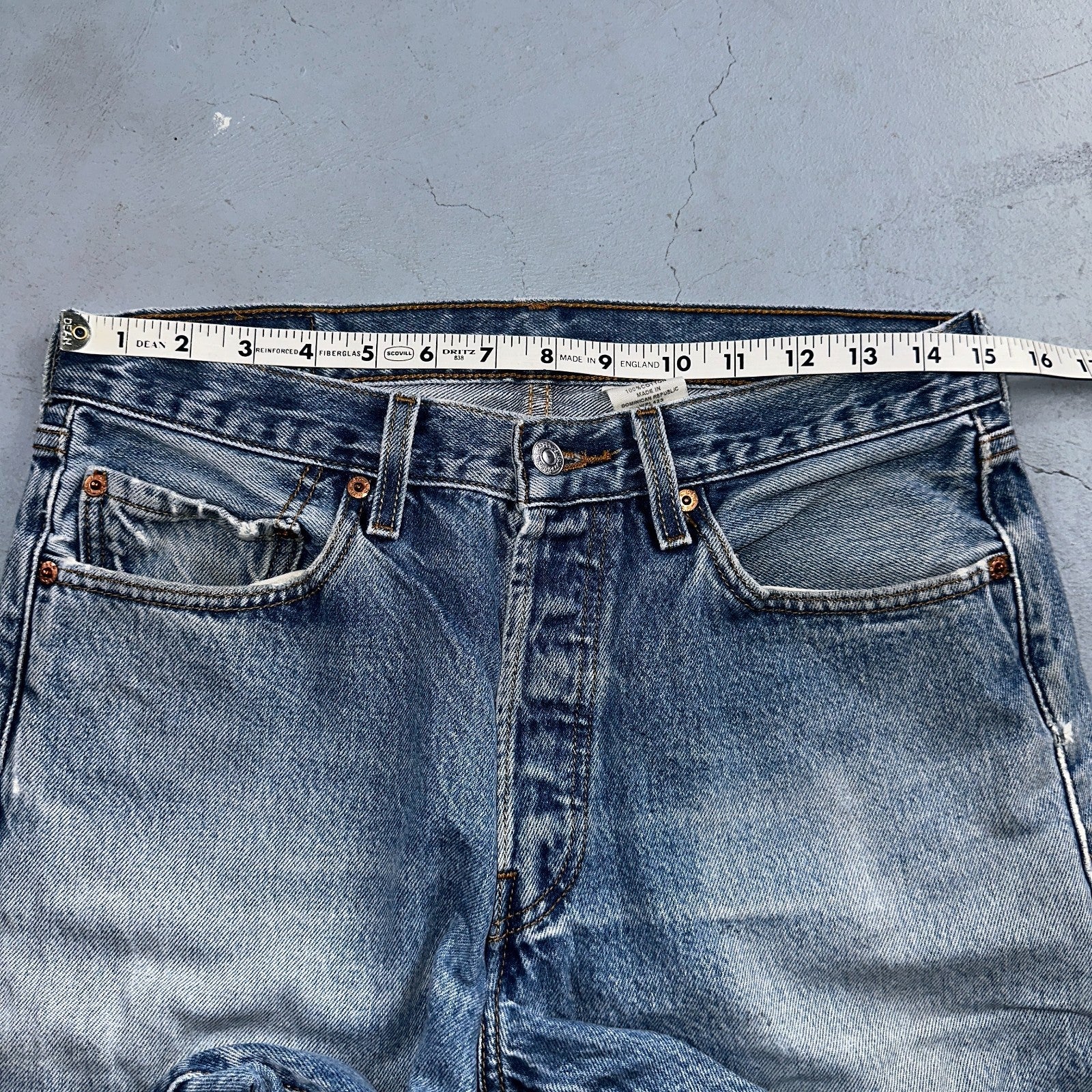 Levis 501 Vintage Y2K 90s XX Straight Leg Jeans Blue Light Wash 33x34 Act 30x31