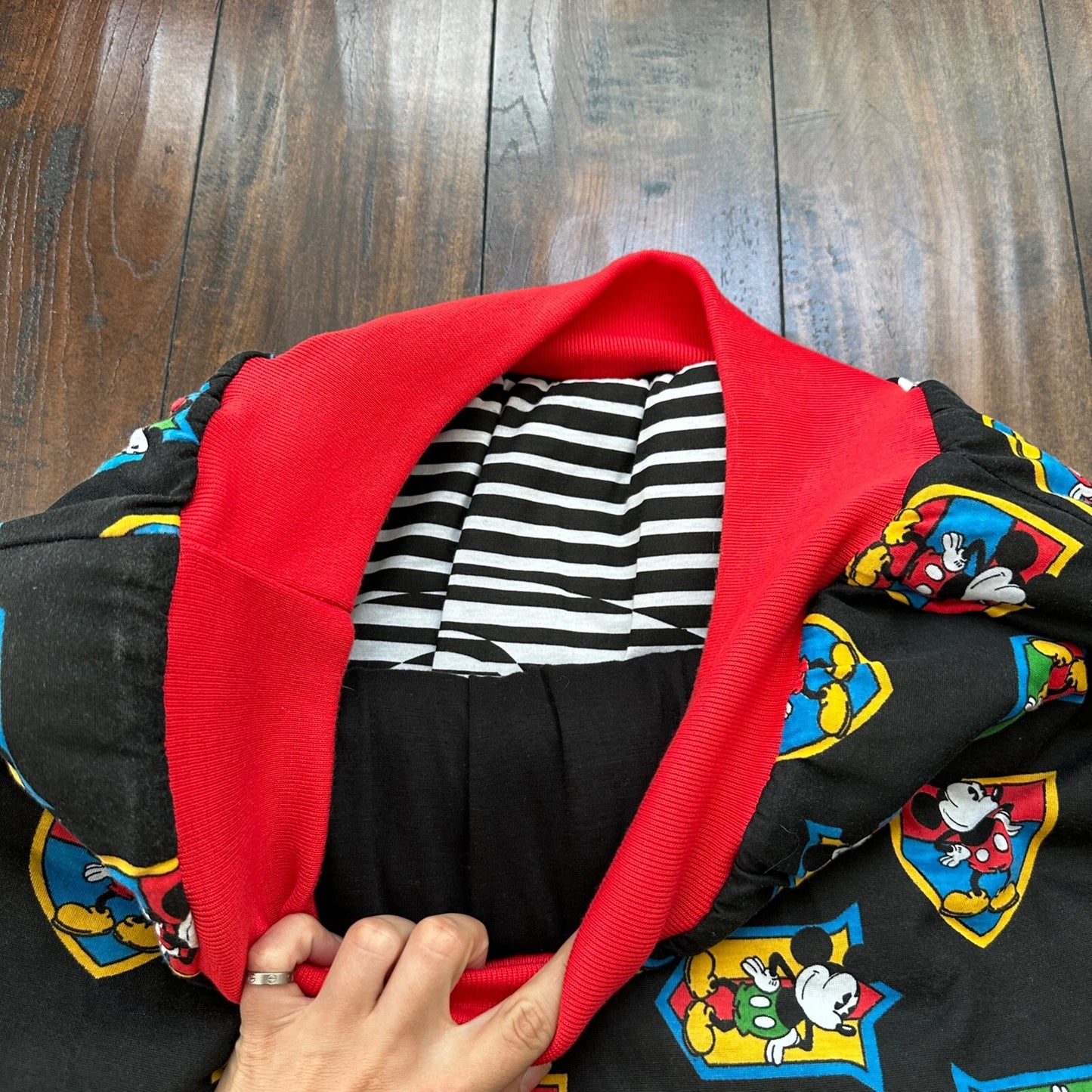 VTG 90s Disney Mickey Mouse Reversible Sweater Donn Kenny Rare World Comic Rap