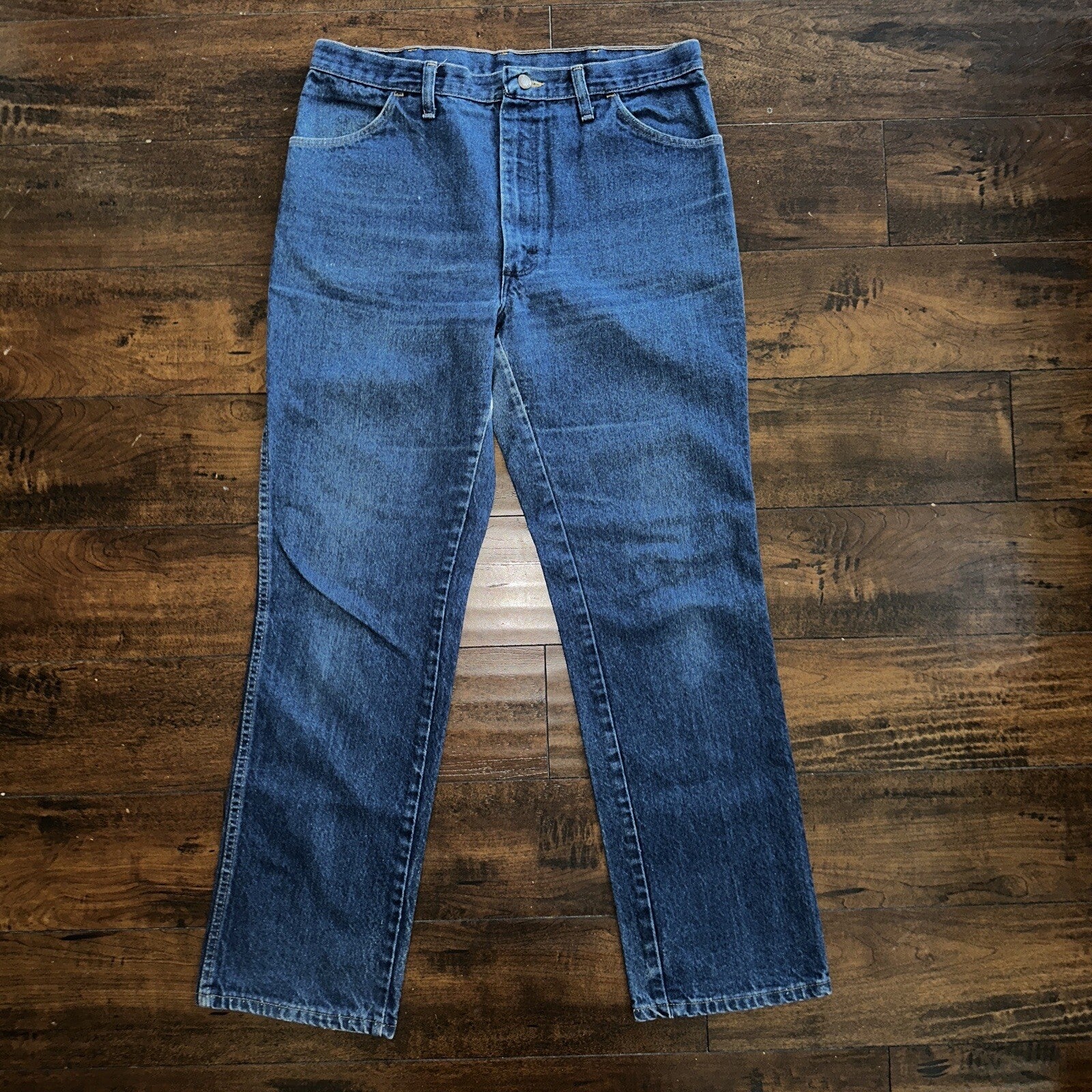 Vintage 1970s Rustler Blue Jeans Mens 36x32 (33x30) Made USA Talon Zipper 70s