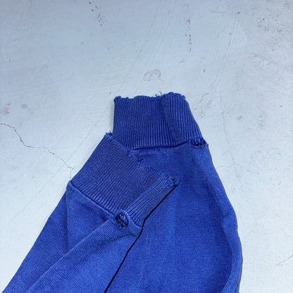 1970s VTG Blue Single V Sport Blank Sweatshirt USA Crewneck Basic 70s Jumper