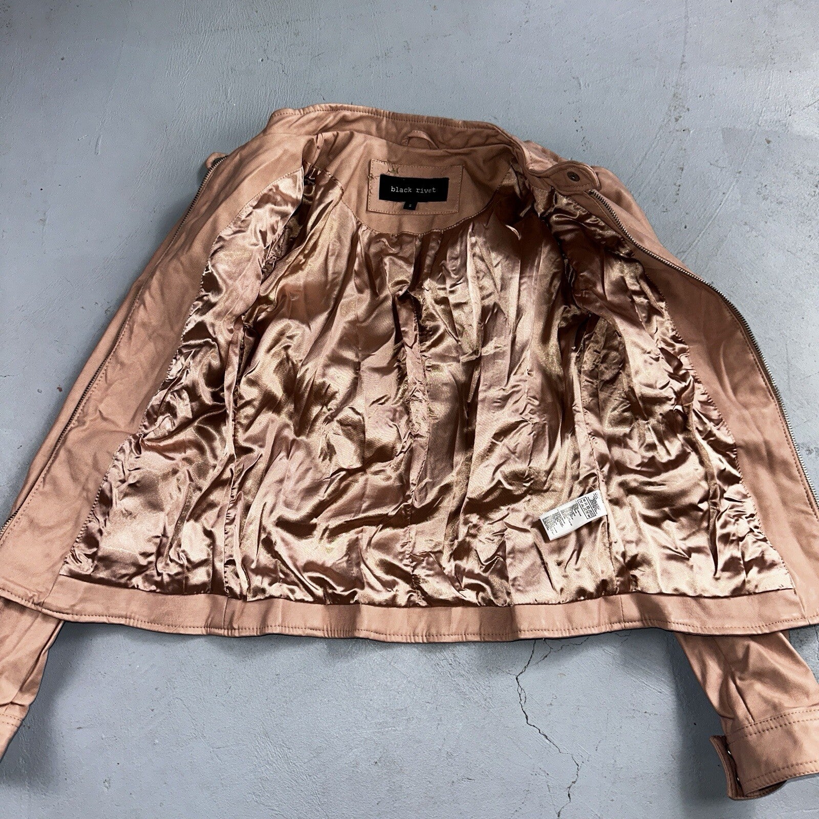 Black Rivet Women's Leather Jacket S Pink Moto Biker Zippered Baddie Biker