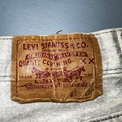 Levis 501 Vintage 90s USA XX Straight Leg Jeans 31x30 Gray Light Wash Act 31x29