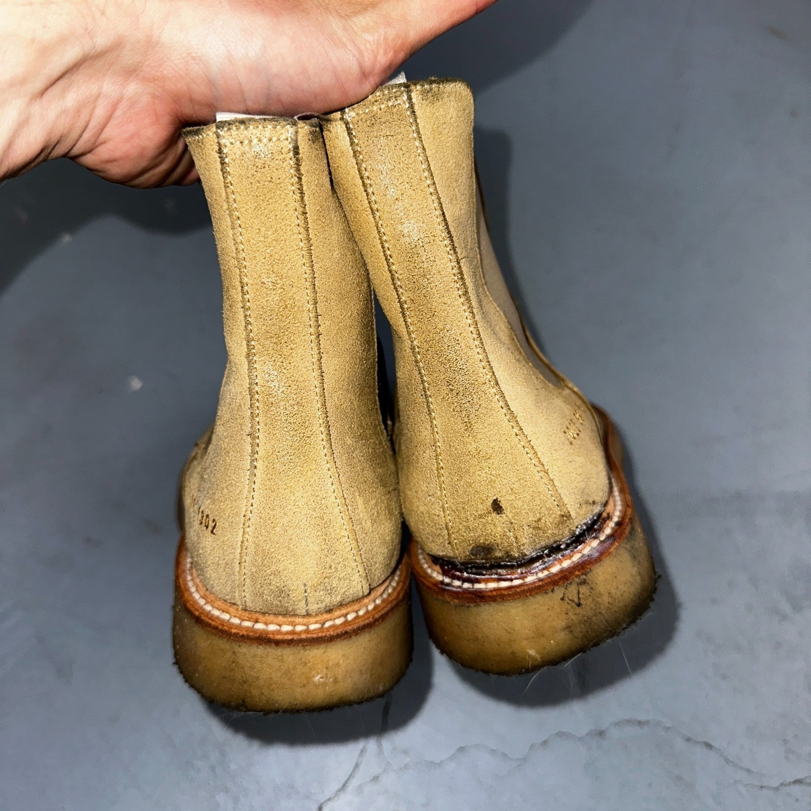 Common Projects Beige Suede Chelsea Workboots Size 39 Mens Tan Authentic