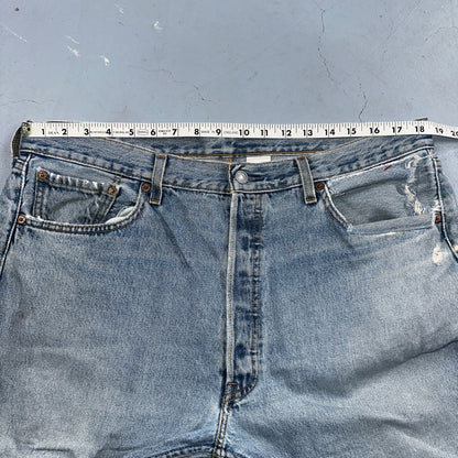 Levis 501 Vintage 90s Mexico Straight Leg Jeans 38x30 Y2K Light Wash Act 37x29