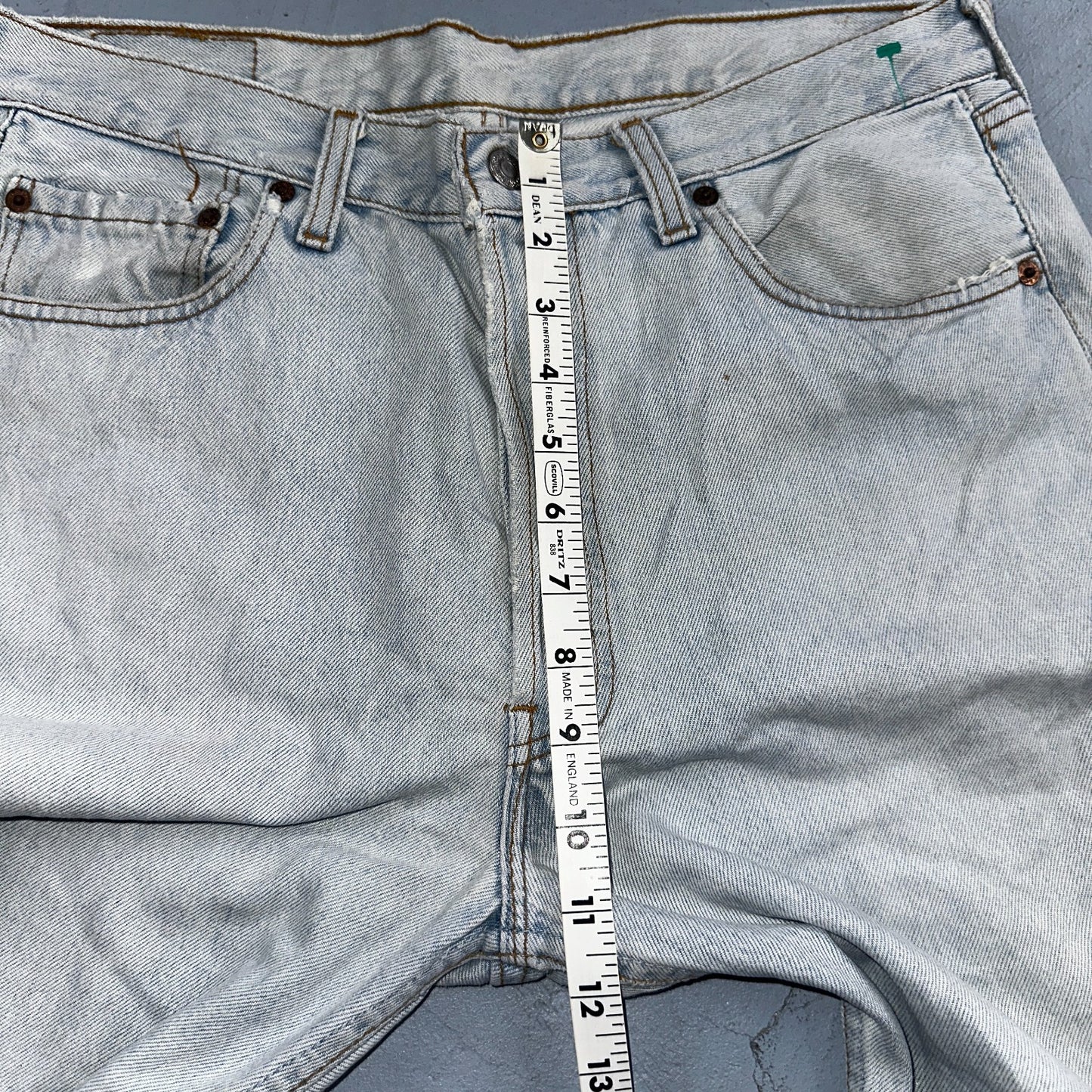 Levis 501 Vintage 90s Mexico Straight Leg Jeans Blue Light Wash 34x30 Act 31x29