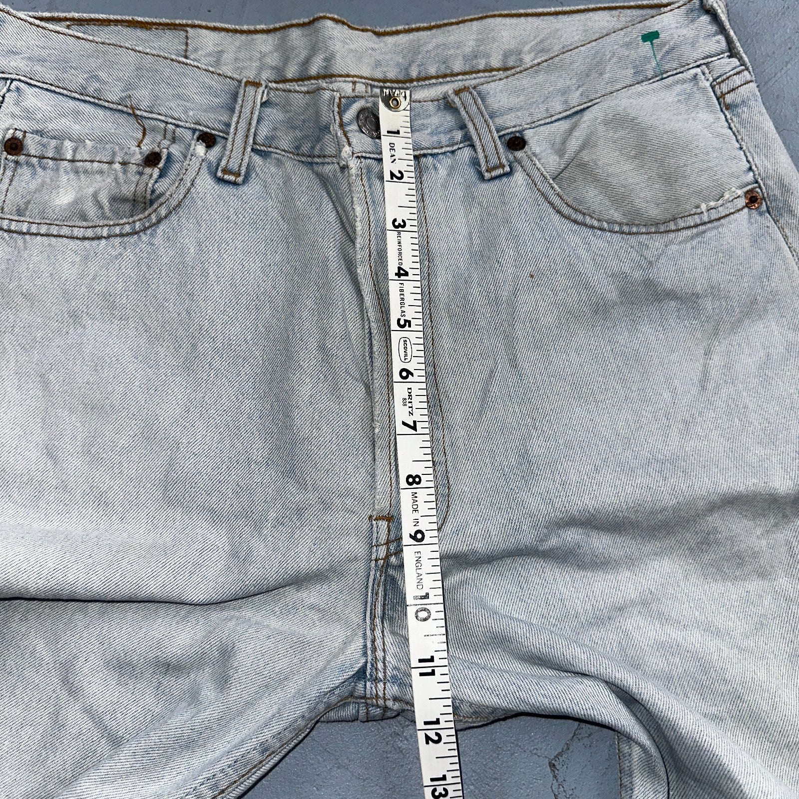 Levis 501 Vintage 90s Mexico Straight Leg Jeans Blue Light Wash 34x30 Act 31x29