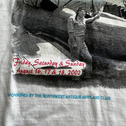 Airplane Portland Oregon Vintage T Shirt Flying Pilot Bald Eagle USA America