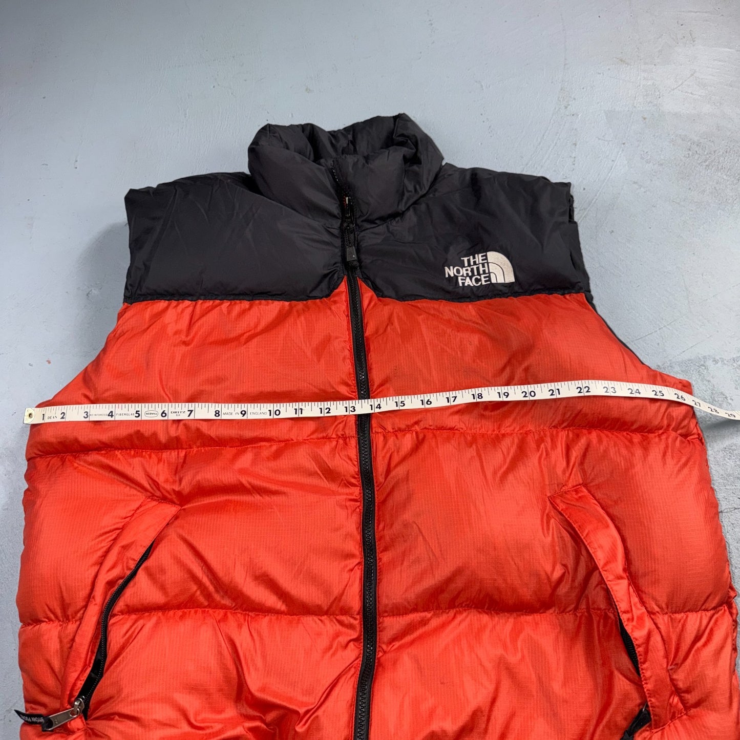 VTG The North Face 90s Nupste Vest XL Goose Down Orange Warm Damaged TNF