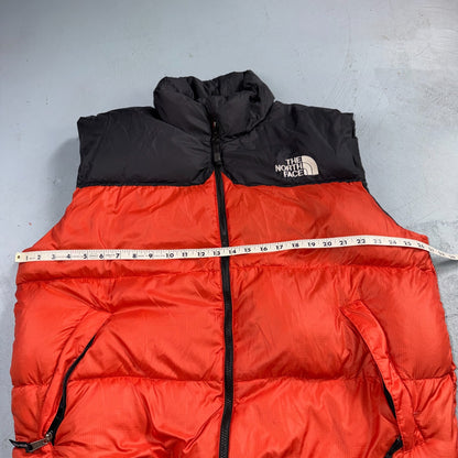 VTG The North Face 90s Nupste Vest XL Goose Down Orange Warm Damaged TNF