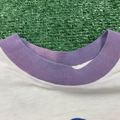 Nike Vintage T Shirt Mens M 70s Purple Ringer Pinwheel Running Geisha Simple