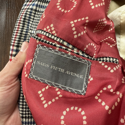 1960s 1970s Gray Cashemere Sport Jacket VTG Mens Suit 46 Rockabilly Stripe Plaid