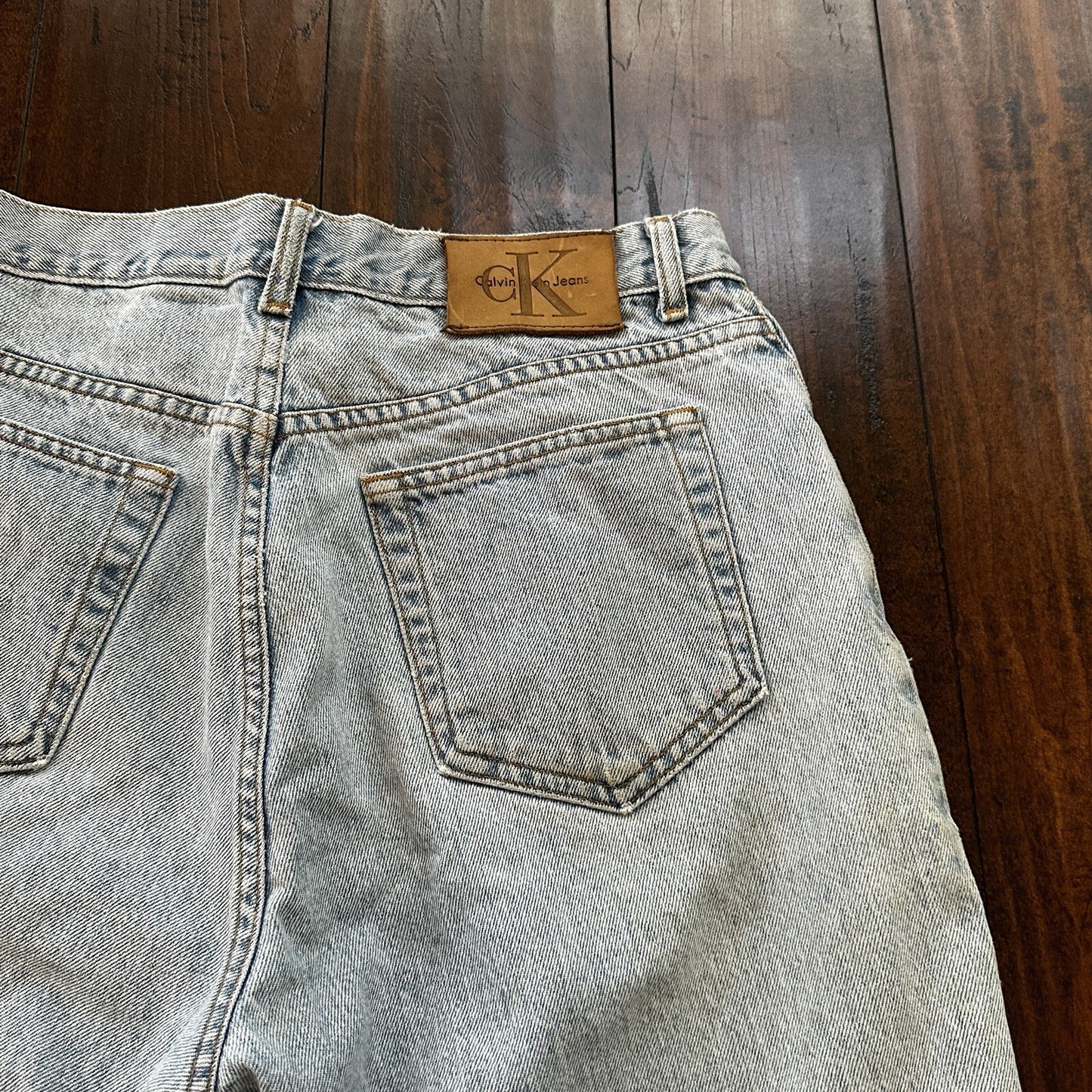 Vintage Calvin Klein Jeans Mens 34 Blue Stonewash 1990s USA 90s 31x27 Light