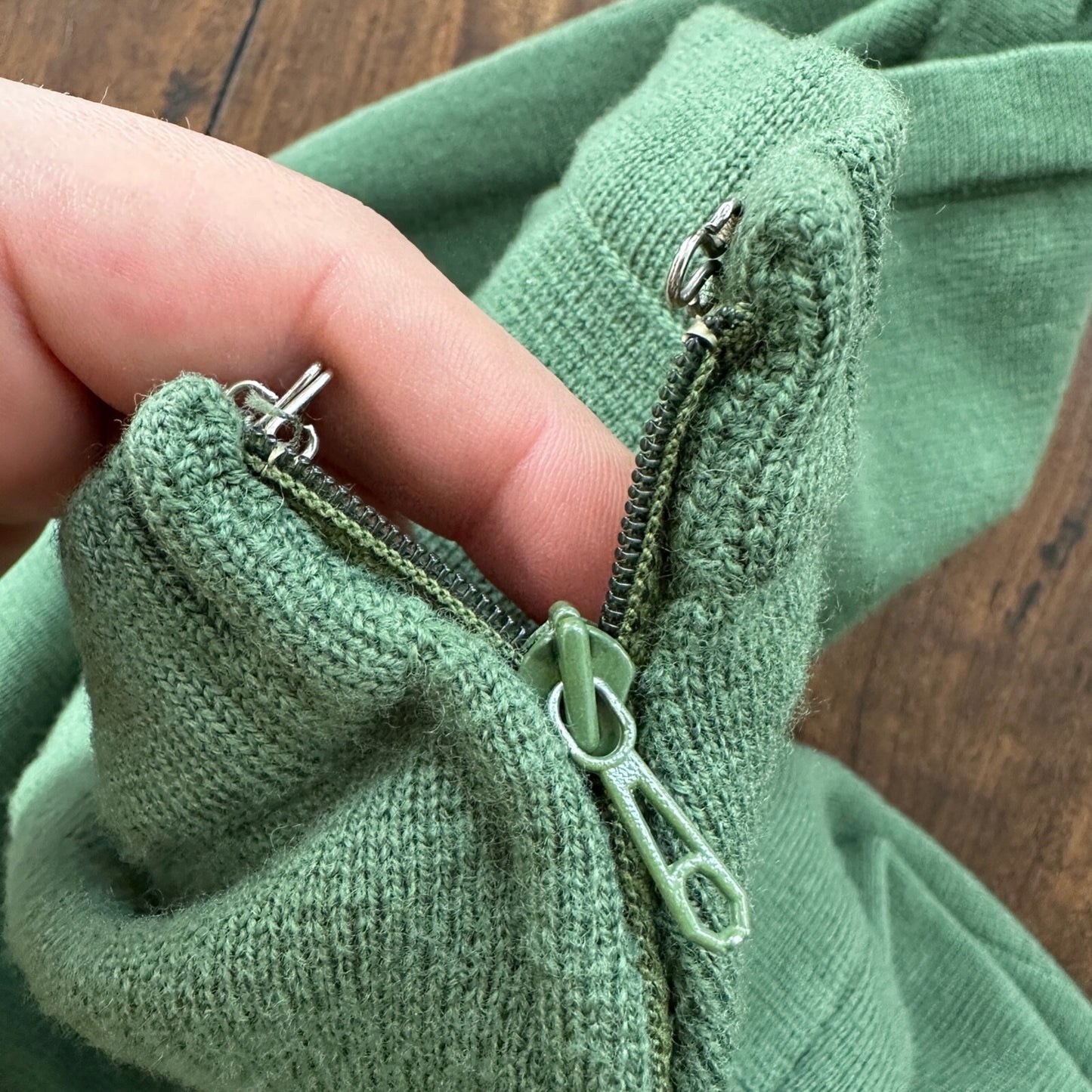 Vintage Lipman Wolfe & Co Green Wool Skirt Suit Womens Italy 100% 1960s 60s