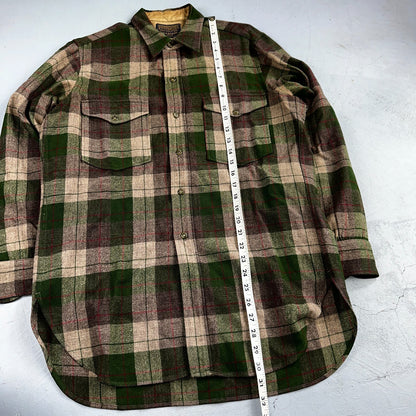 Pendleton VTG BR Baker Shirt Plaid 100% Wool Button Down Size M Plaid 1950s Camp