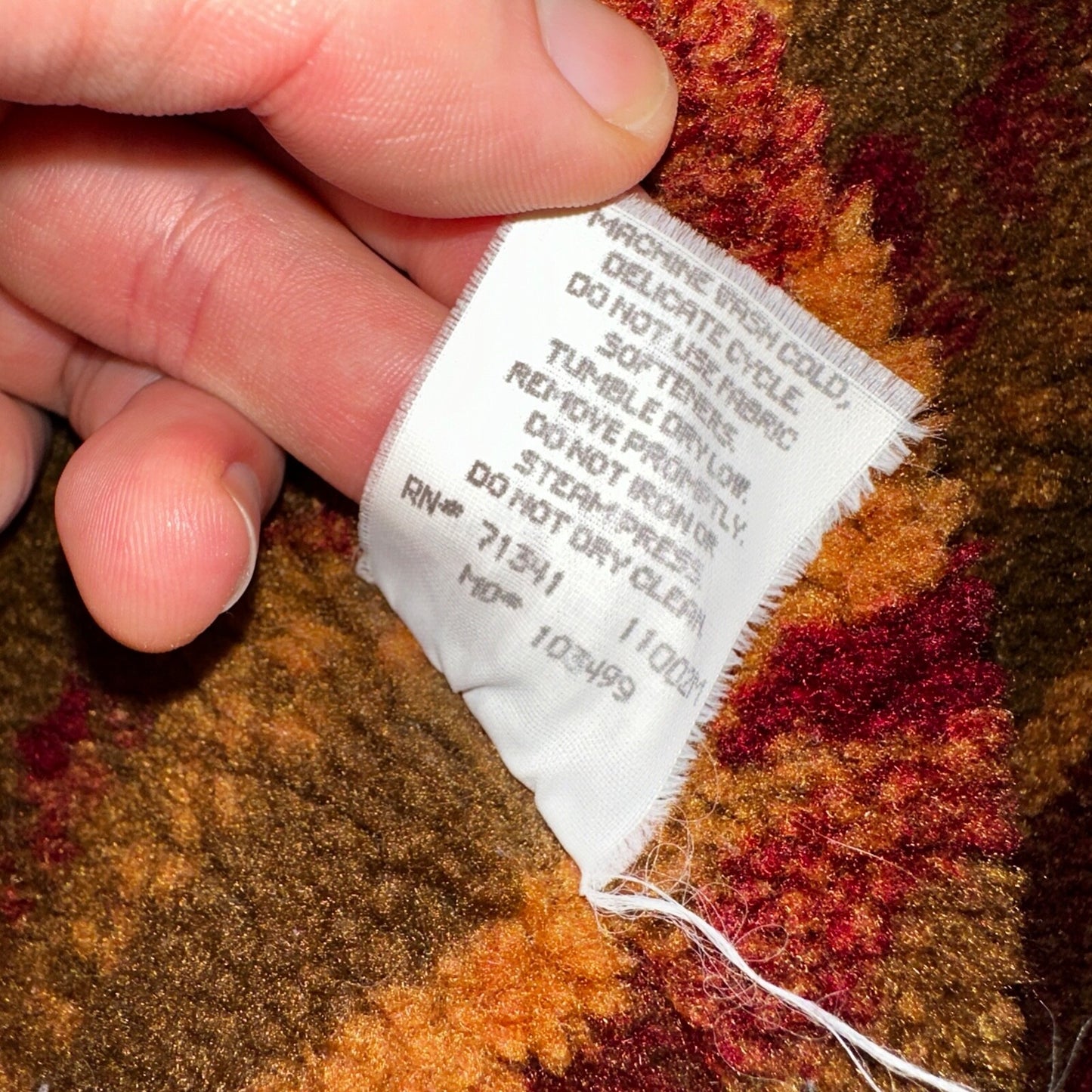 Vintage LL Bean Aztec Fleece Lined Womens Canvas Long Button Duster Coat M