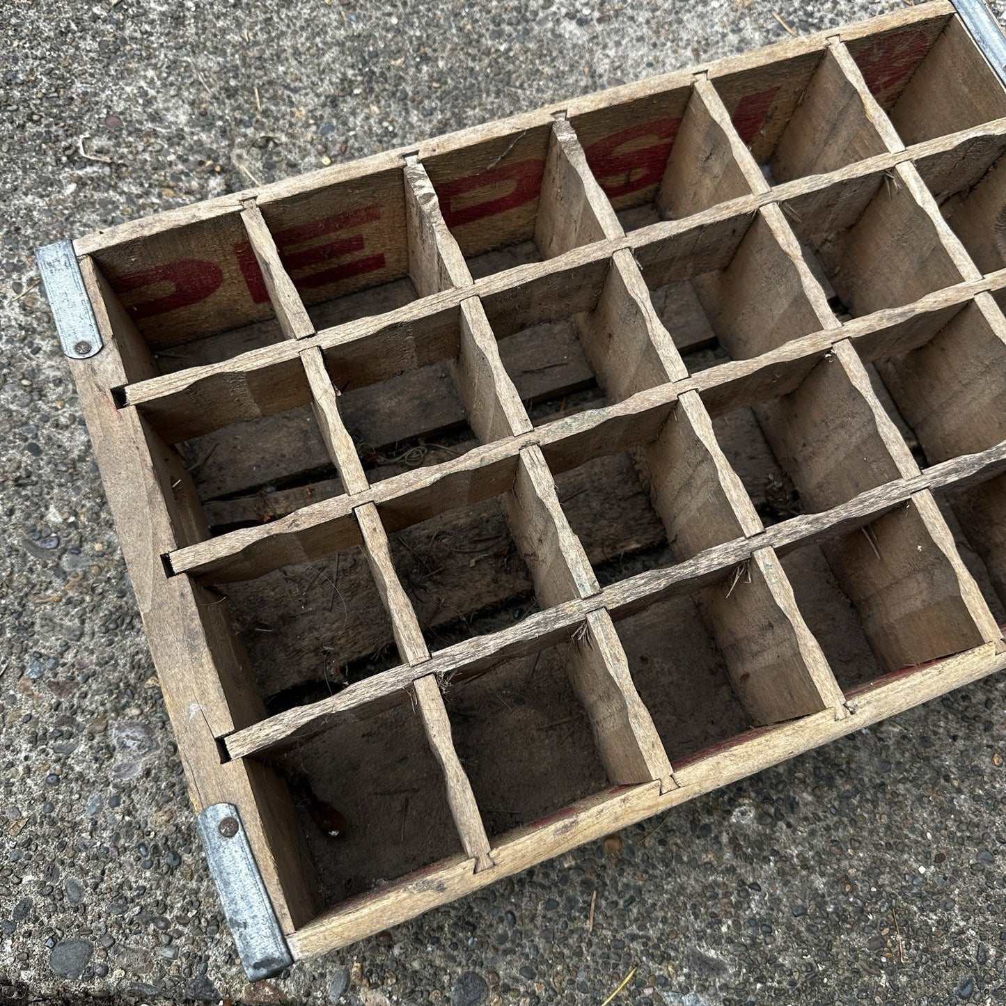 Vintage Wooden Soda Crate Pepsi Cola Wood Gallup New Mexico 24 Bottles Rare