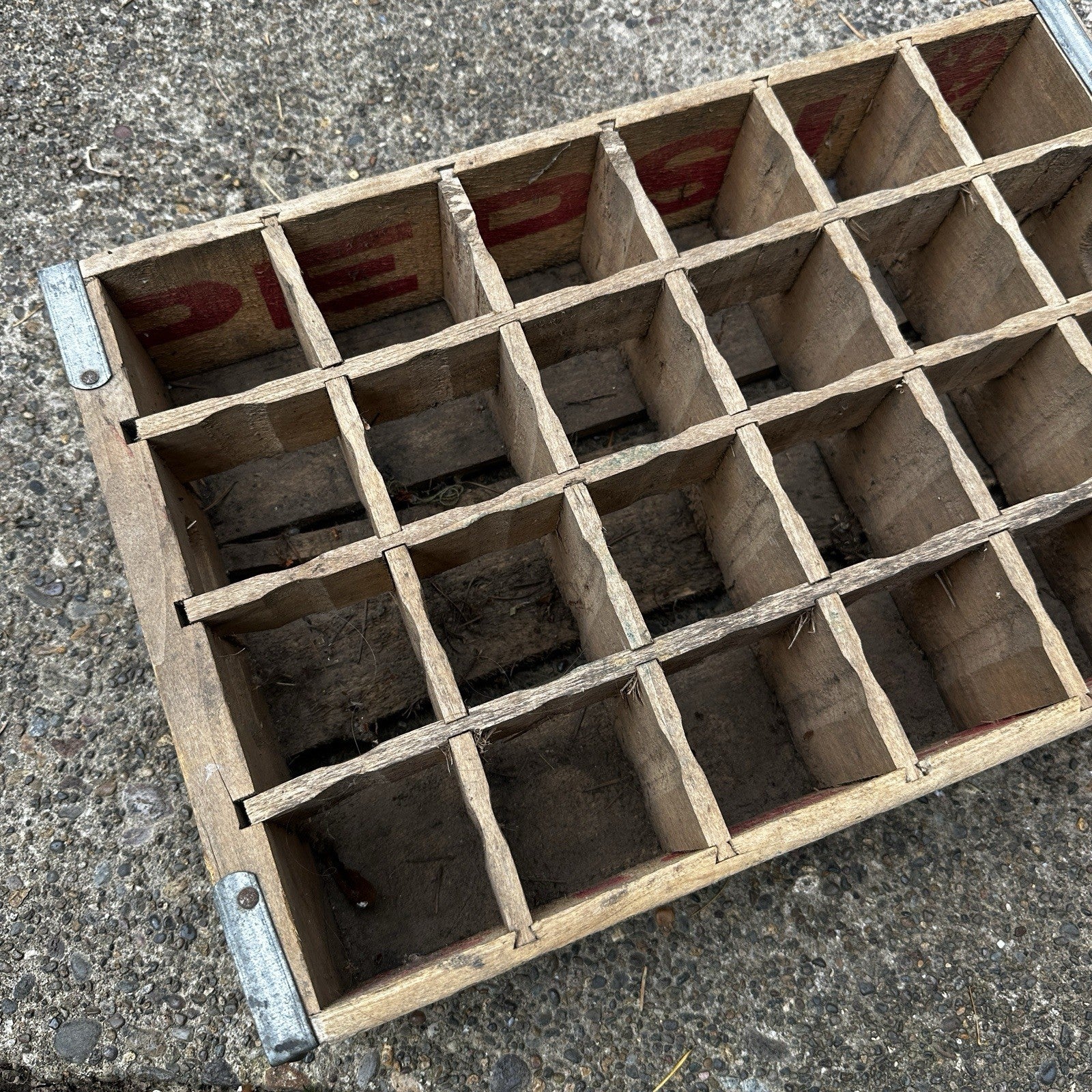 Vintage Wooden Soda Crate Pepsi Cola Wood Gallup New Mexico 24 Bottles Rare