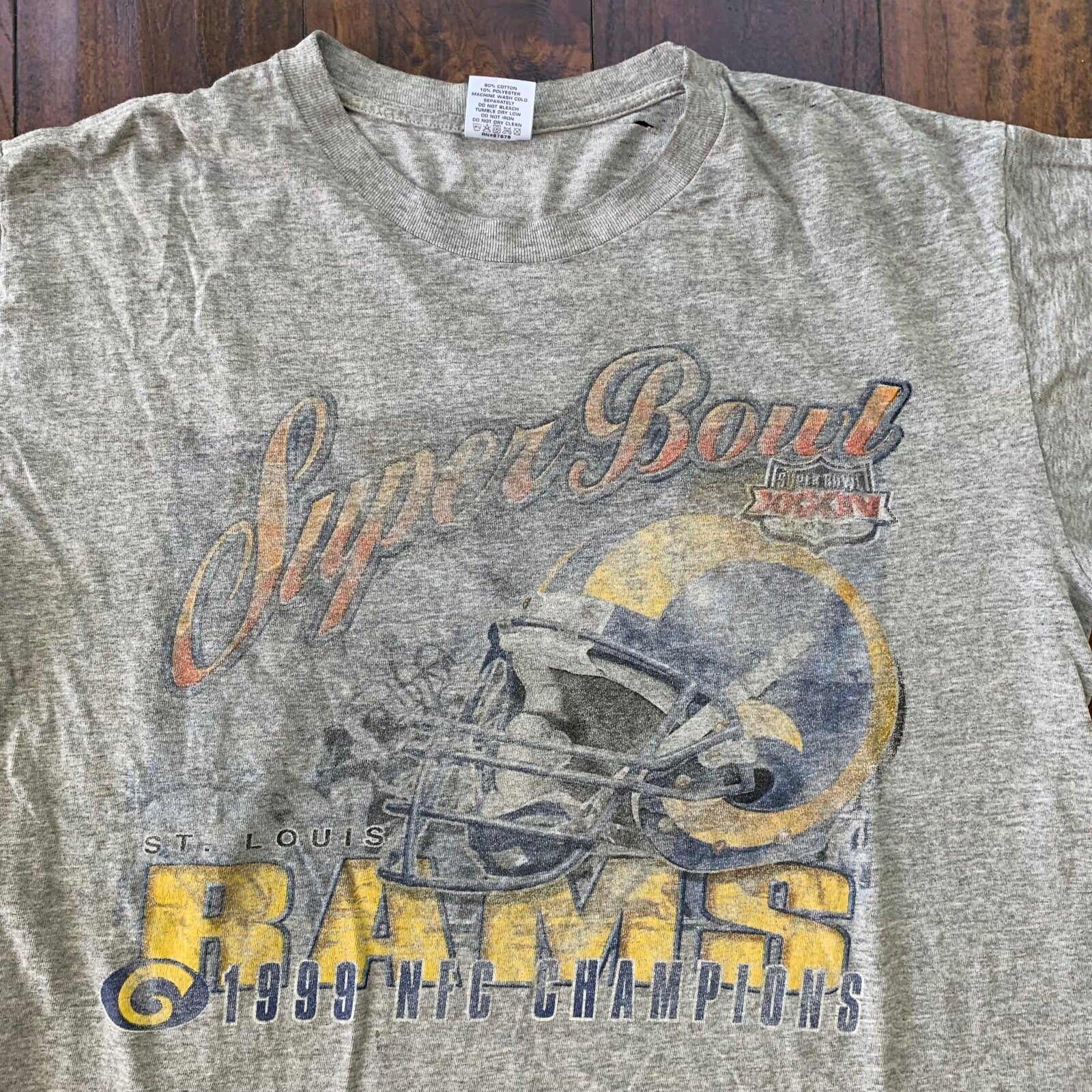 Super Bowl 1999 Vintage T Shirt Starter NFC St Luis Rams Thrashed Rap Football