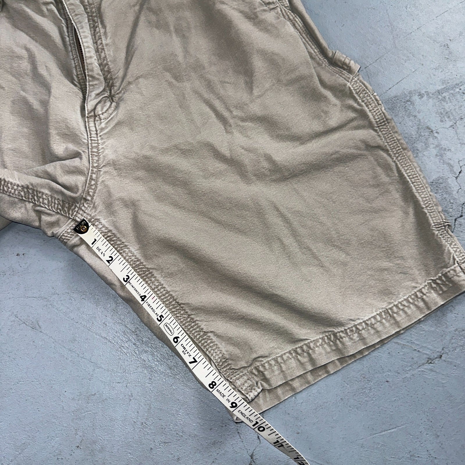 Carhartt B147 Shorts Mens 34 Tan Canvas Carpenter Cargo Work Worn Tan khaki