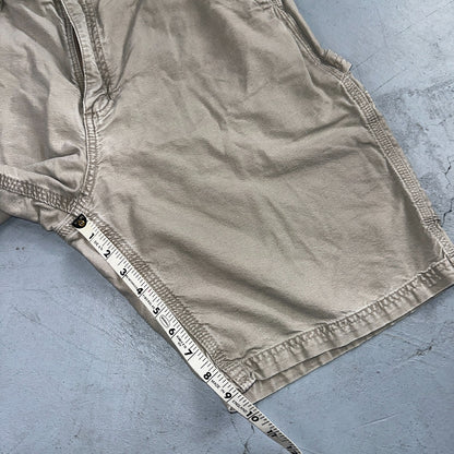 Carhartt B147 Shorts Mens 34 Tan Canvas Carpenter Cargo Work Worn Tan khaki