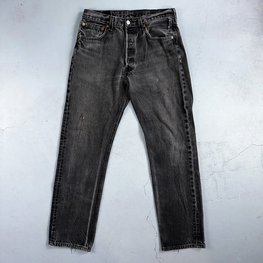 Levis 501 Vintage 90s USA XX Straight Leg Jeans Black Med Wash 32x32 Act 30x30