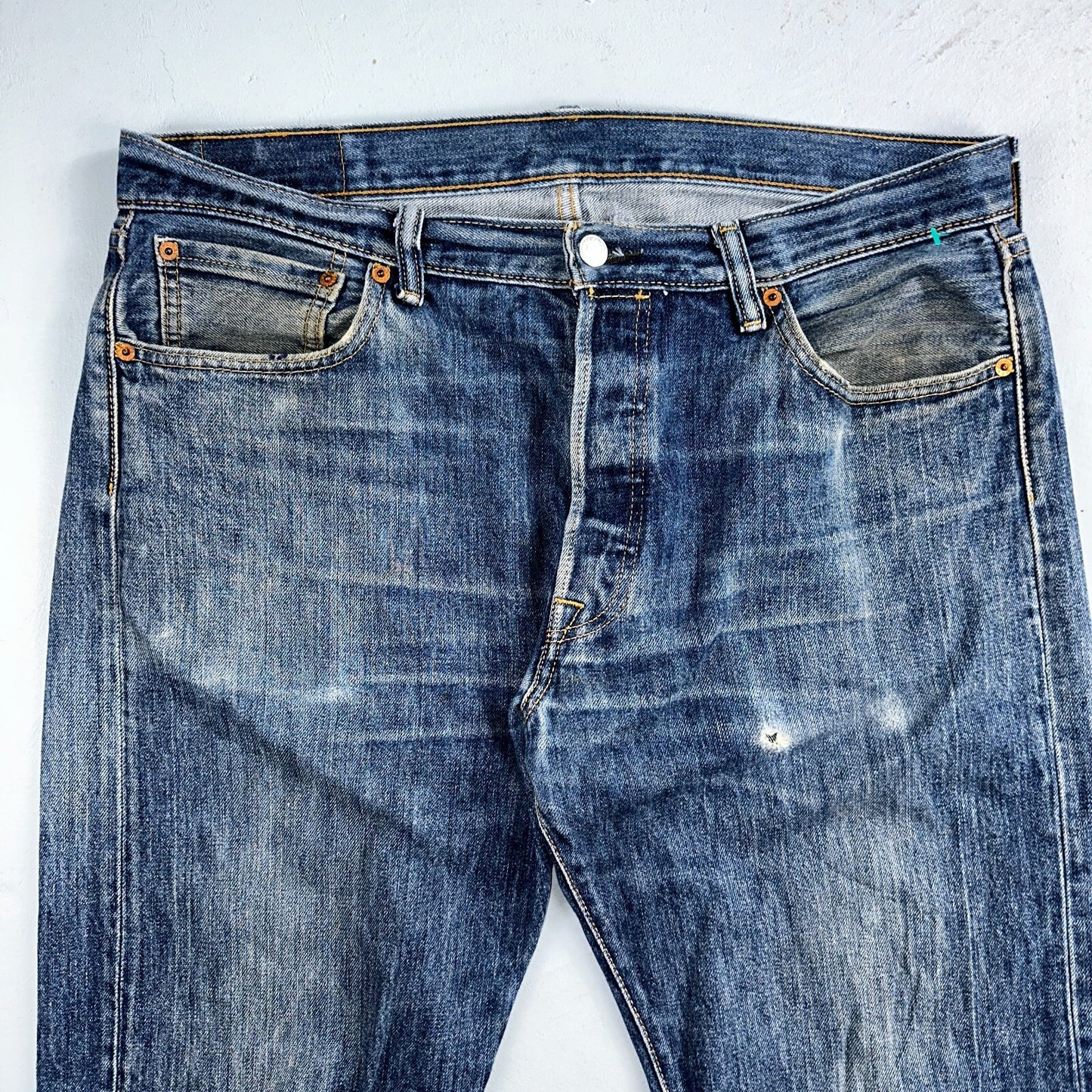 Levis 501 Y2K XX Straight Leg Jeans Blue VTG Med Wash 36x34 Act 37x32