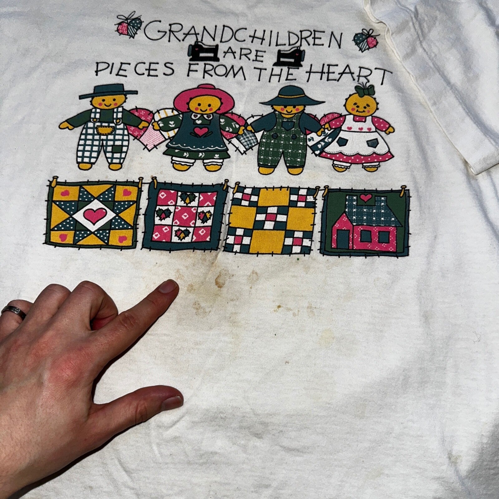 Grandchildren Grandma Grandpa Vintage T Shirt 80s Cute Love Kids Presents Love