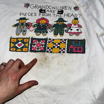 Grandchildren Grandma Grandpa Vintage T Shirt 80s Cute Love Kids Presents Love