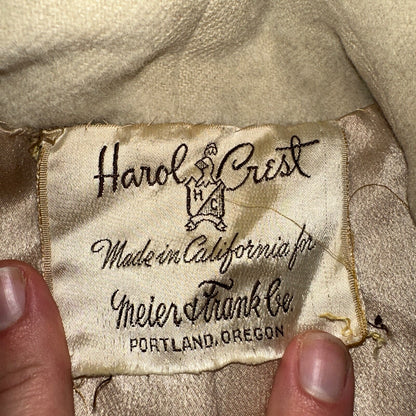 VTG 60s Forstman Beige Penny Lane Pure Wool Harol Crest California Rockabilly