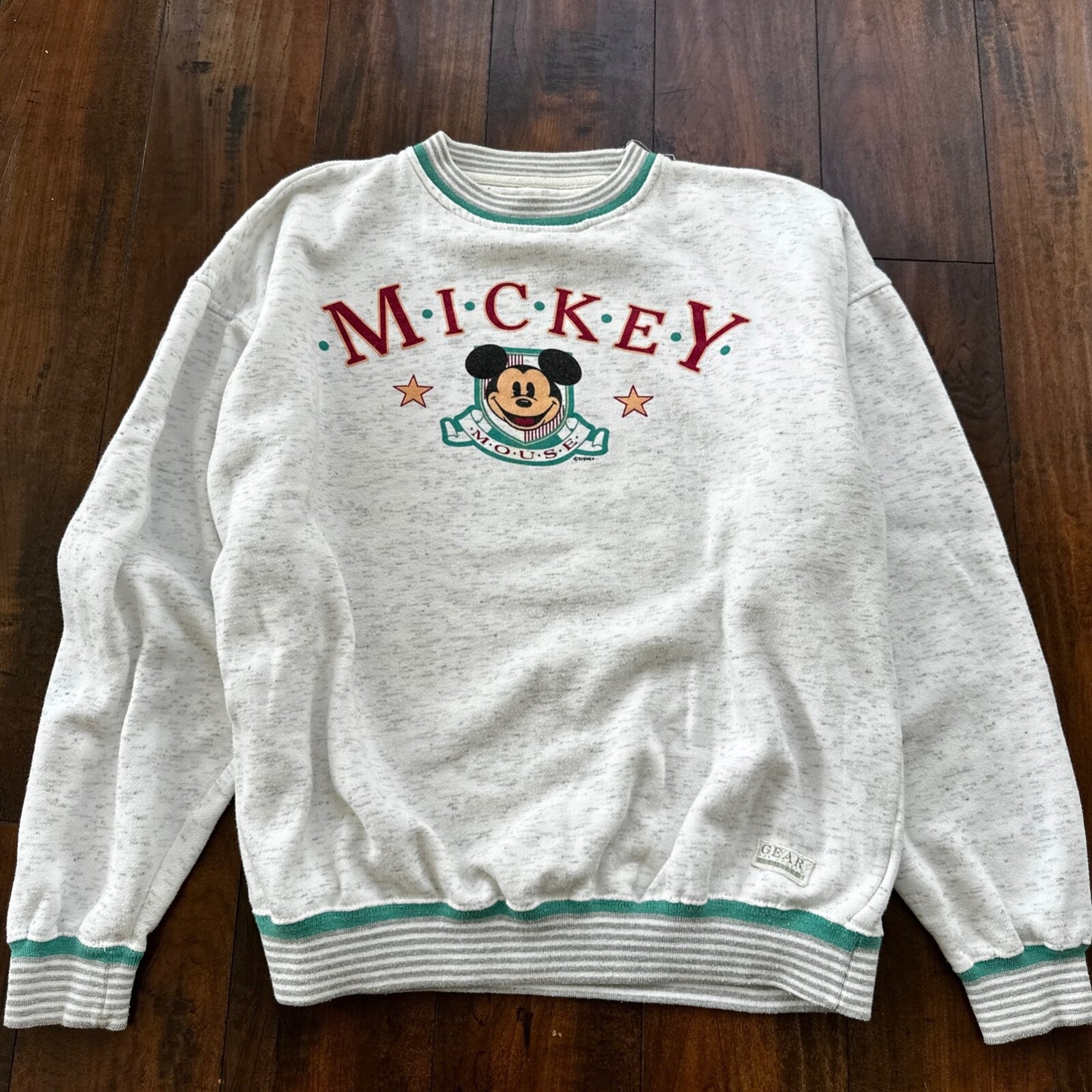 VTG 90s Disney Mickey Mouse Pullover Sweatshirt Crewneck Grey Mountain XL