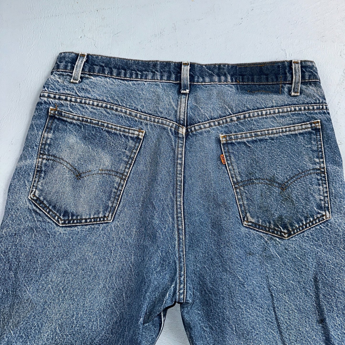 Levis 517 Vintage 80s USA Orange Tab Bootcut Flare Blue Jeans Talon Act 34x28