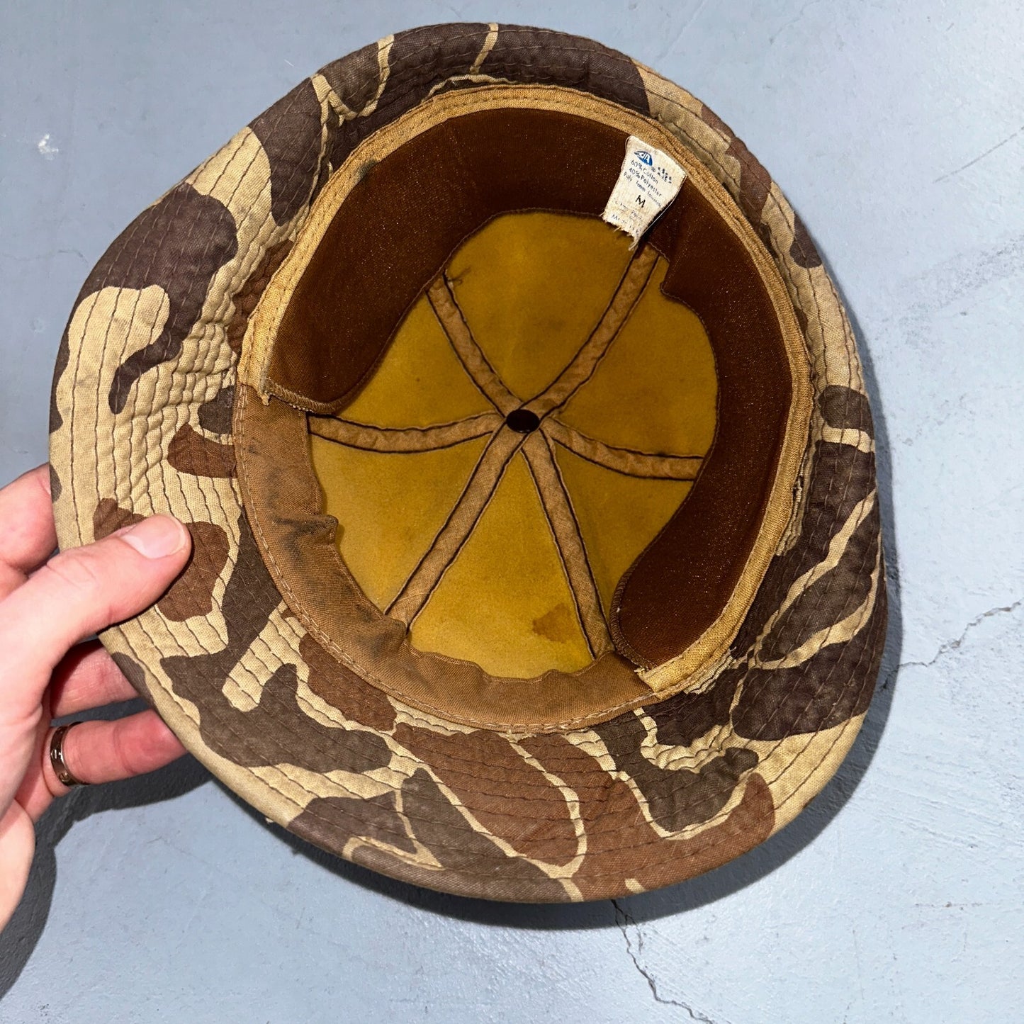 Frogskin Hunting 70s Fisherman Vintage Hat Bucket POST WWII Frog Skin USMC Camo