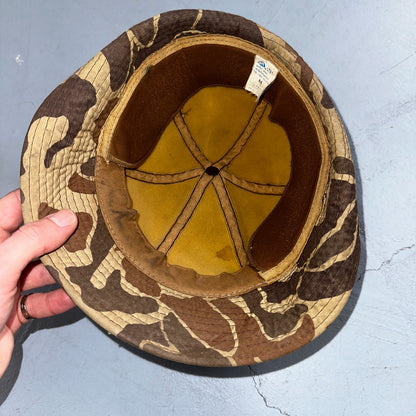 Frogskin Hunting 70s Fisherman Vintage Hat Bucket POST WWII Frog Skin USMC Camo