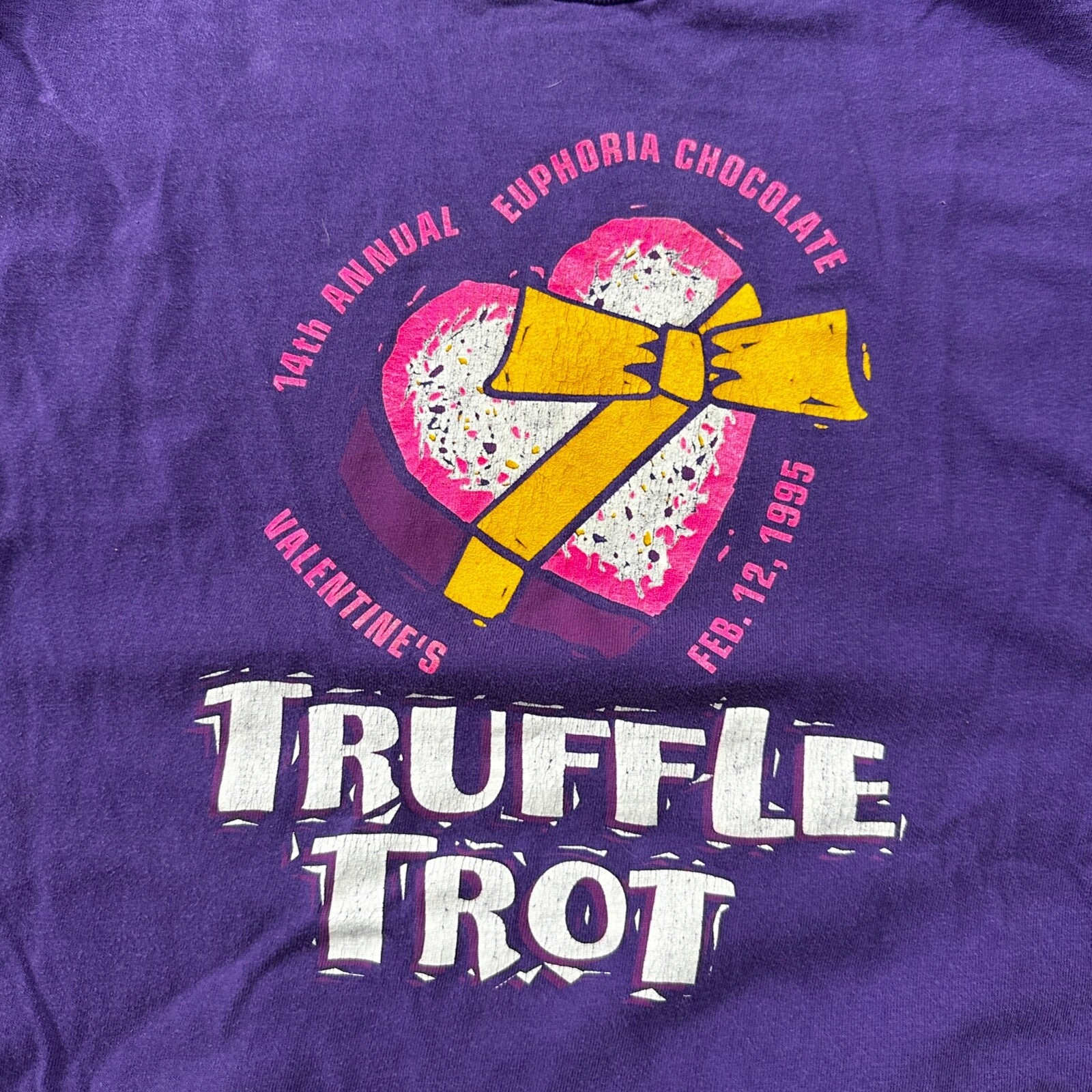 Oregon Truffle Trot Eugene VTG T Shirt Purple Long Sleeve Hanes Love Valentine