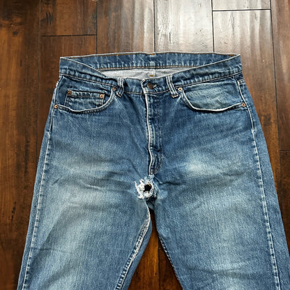 Vintage 80s Levis 505 36x36 USA Blue Jeans 501 Act 34x34 Med Wash