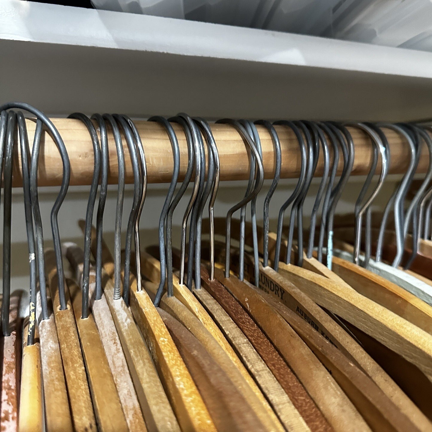 Vintage USA Wood Clothing Hangers Ads Dry Cleaners Laundry 1940s-60s ONLY ONE!