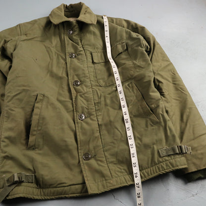 VTG 70s USN US Navy Military A-2 Intermediate Cold Weather Deck Jacket Small A2