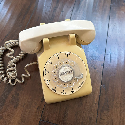 VTG Bell System Western Electric Beige Rotary Dial Desk Telephone 500 NE591 60s