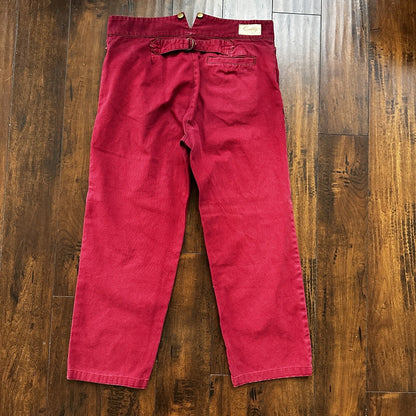 VTG Mens Scully Rangewear Cotton Canvas Outdoor Pants Buckleback Cowboy 36 Red