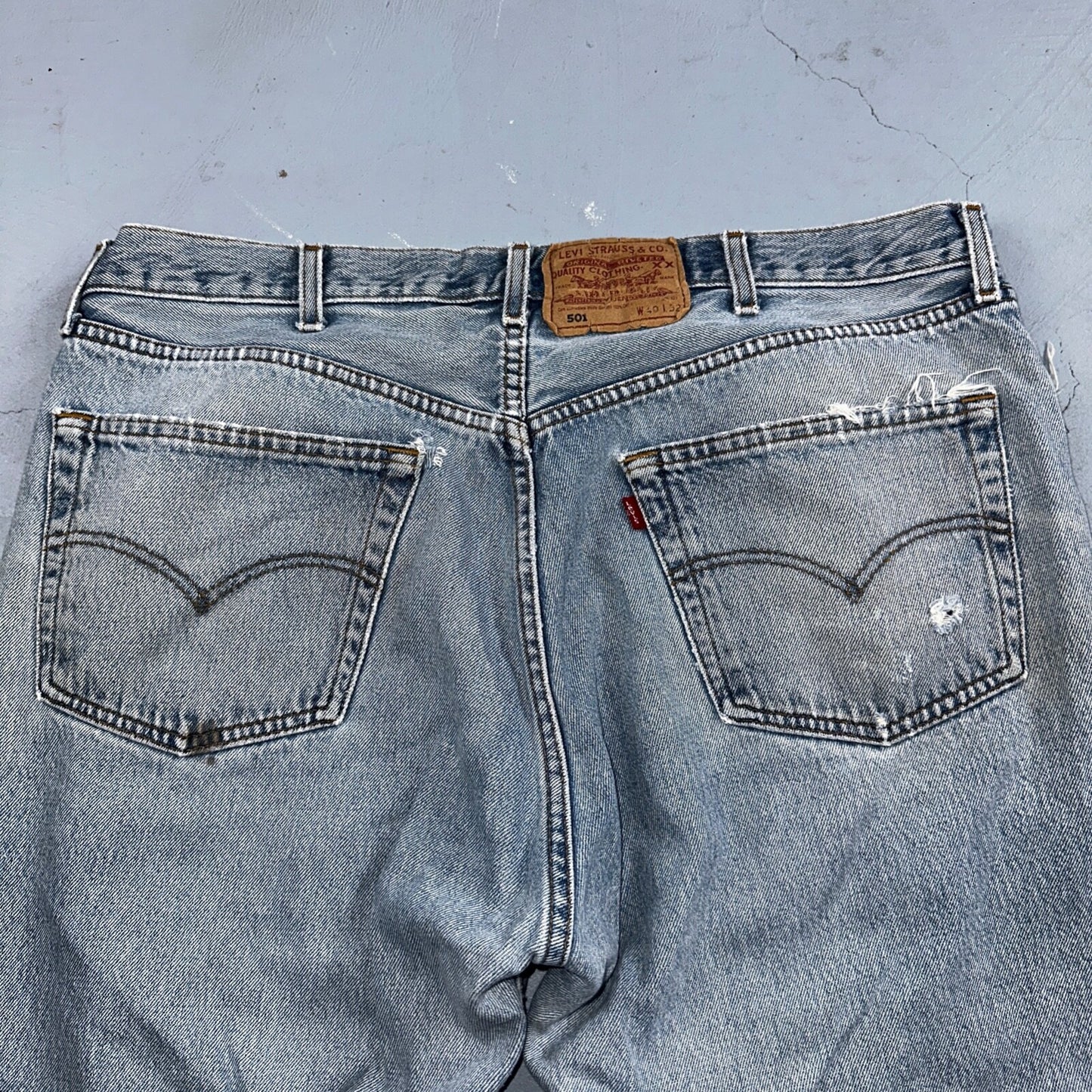 Levis 501 Vintage 90s Mexico Straight Leg Jeans 40x32 Y2K Light Wash Act 38x30