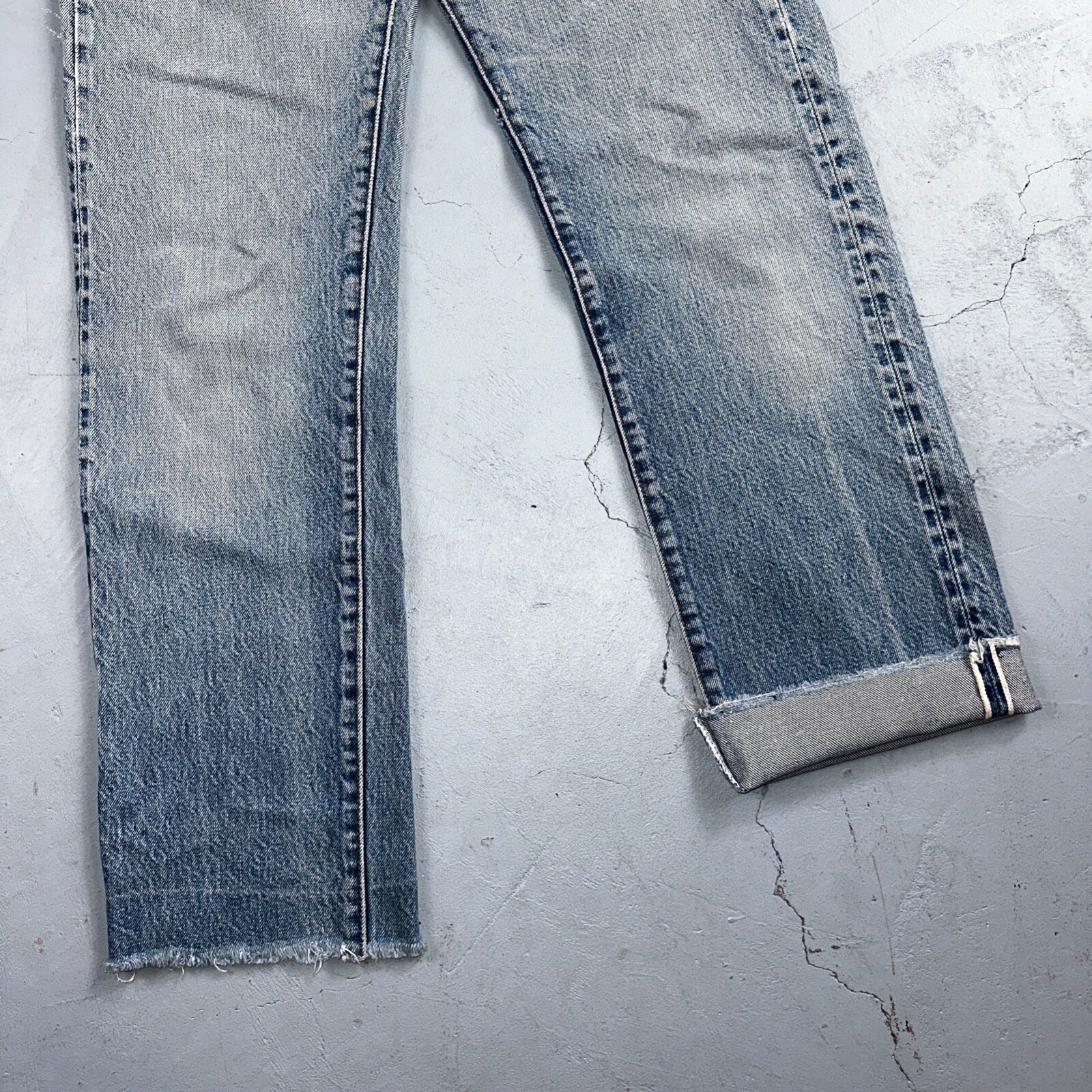 Levis 501 Vintage 80s Redline Selvedge USA XX Jeans Light Wash 524 Act 25x29