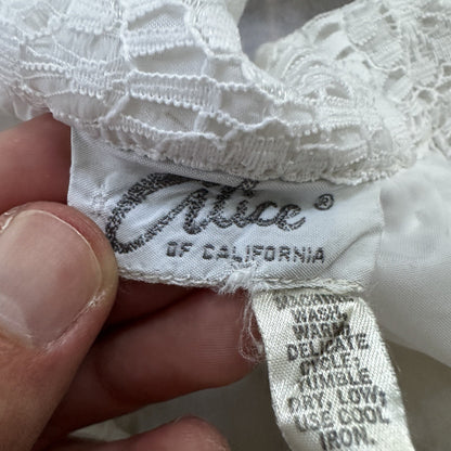 VTG USA Rockabilly Womens Dress Skirt 60s 50s Wedding Wool Floral Alice Lace