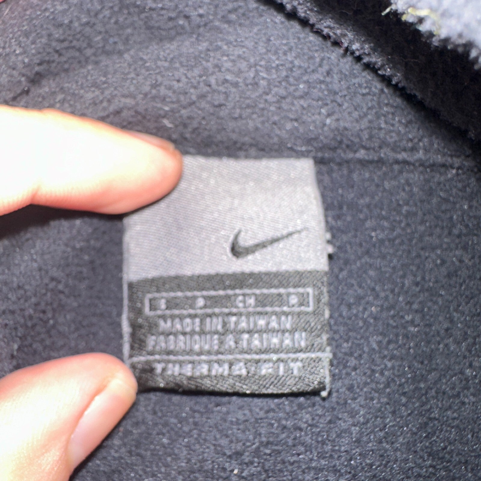 Nike Therma Quarter Zip Training Top Mens S Black Pullover Fleece Lined VTG