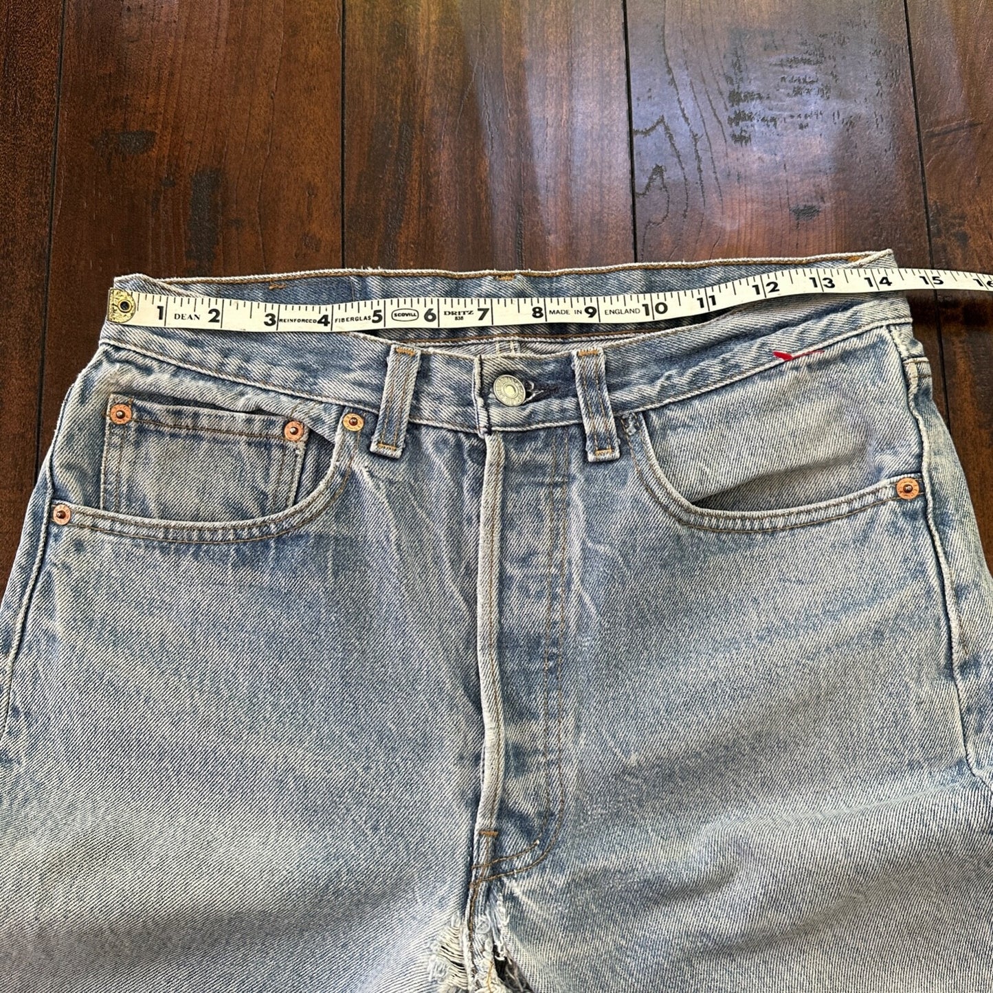 VTG 90s Levis 501 Button Fly 32x34 USA Tag Jeans Straight Wash Blue XX Act 29x29