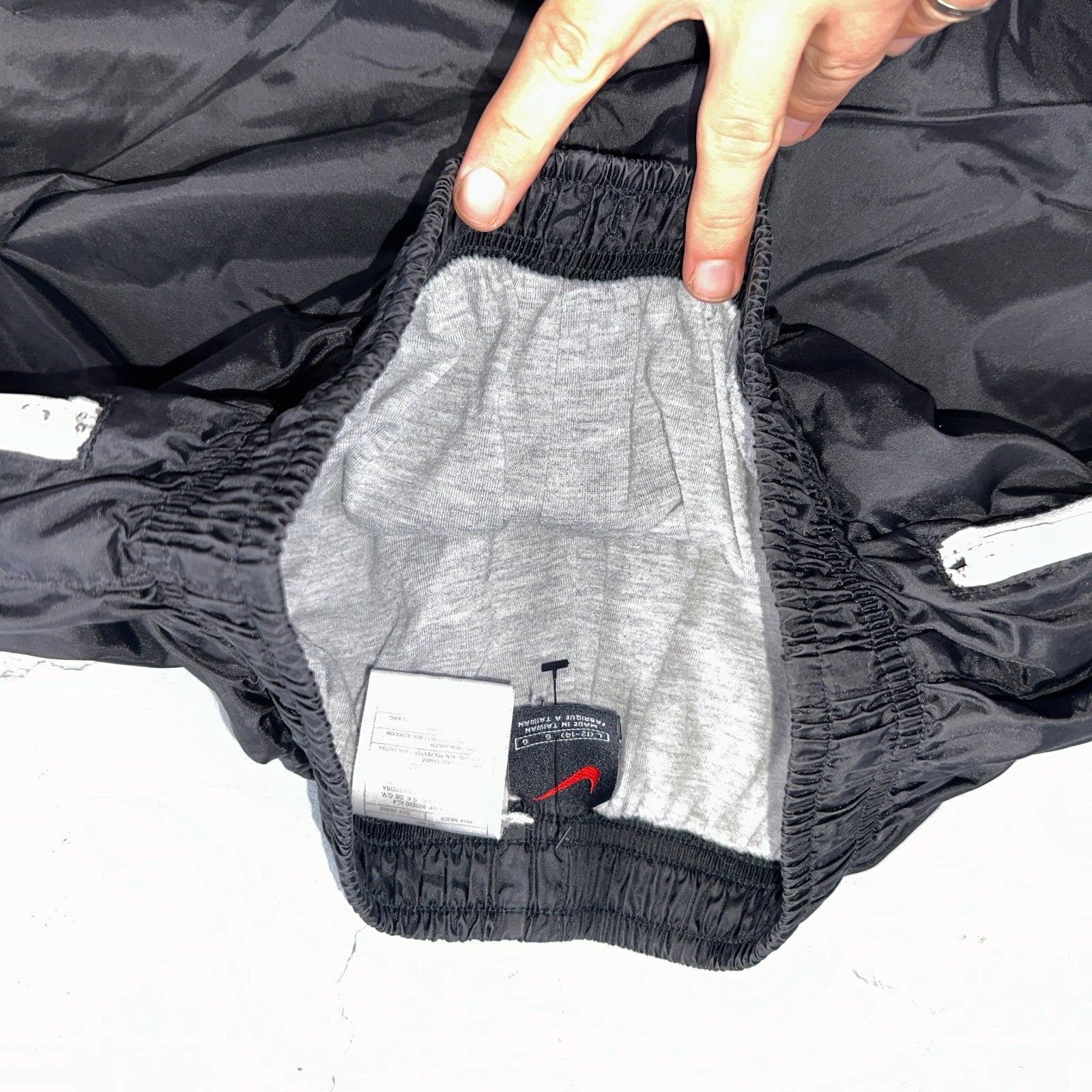 Nike VTG 90s Windbreaker Track Pants Ankle Zip Lined Black 1990s Essential