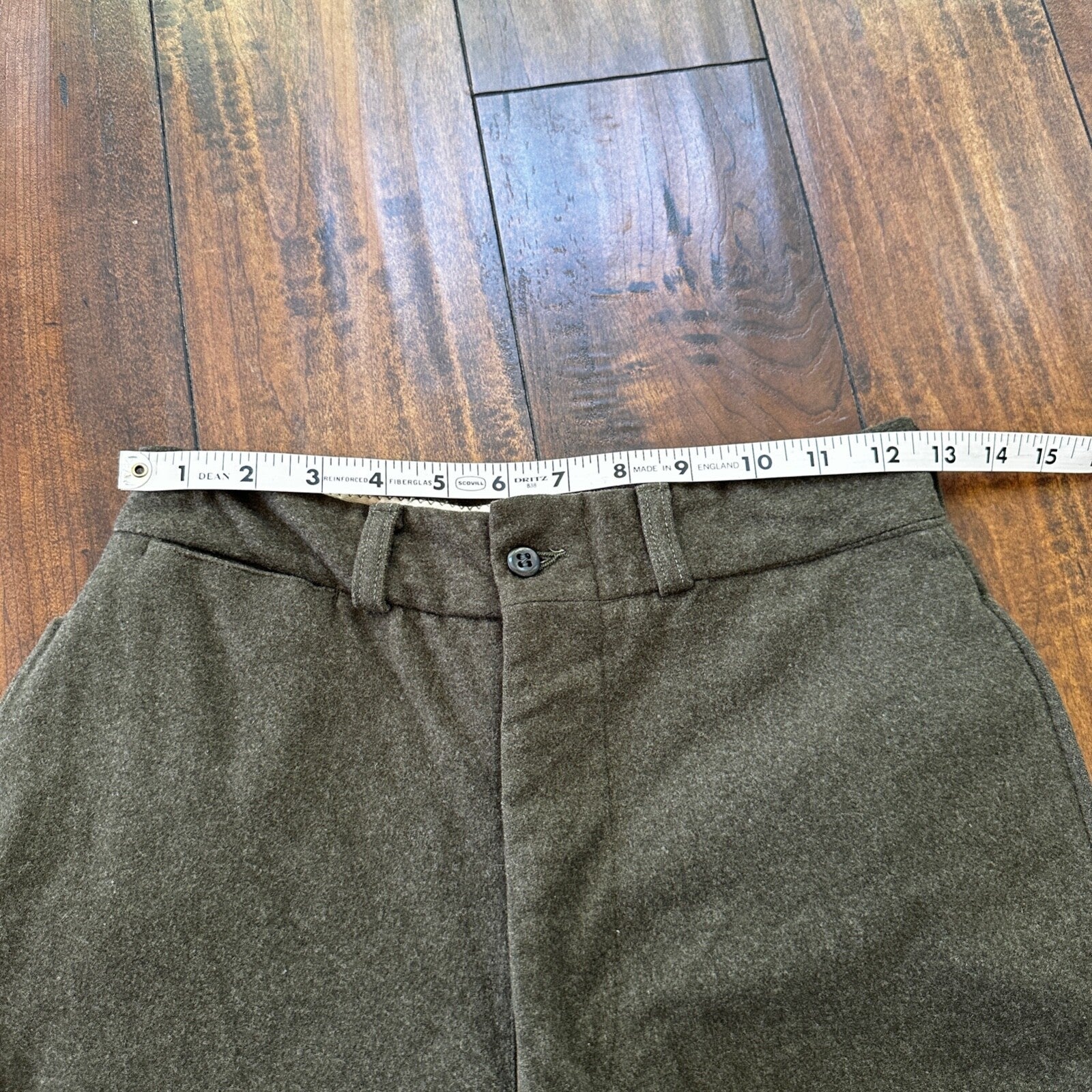 WWII Wool US Army Trousers Pants 25x26 Military 1940s 40s Slacks OG HBT Pockets